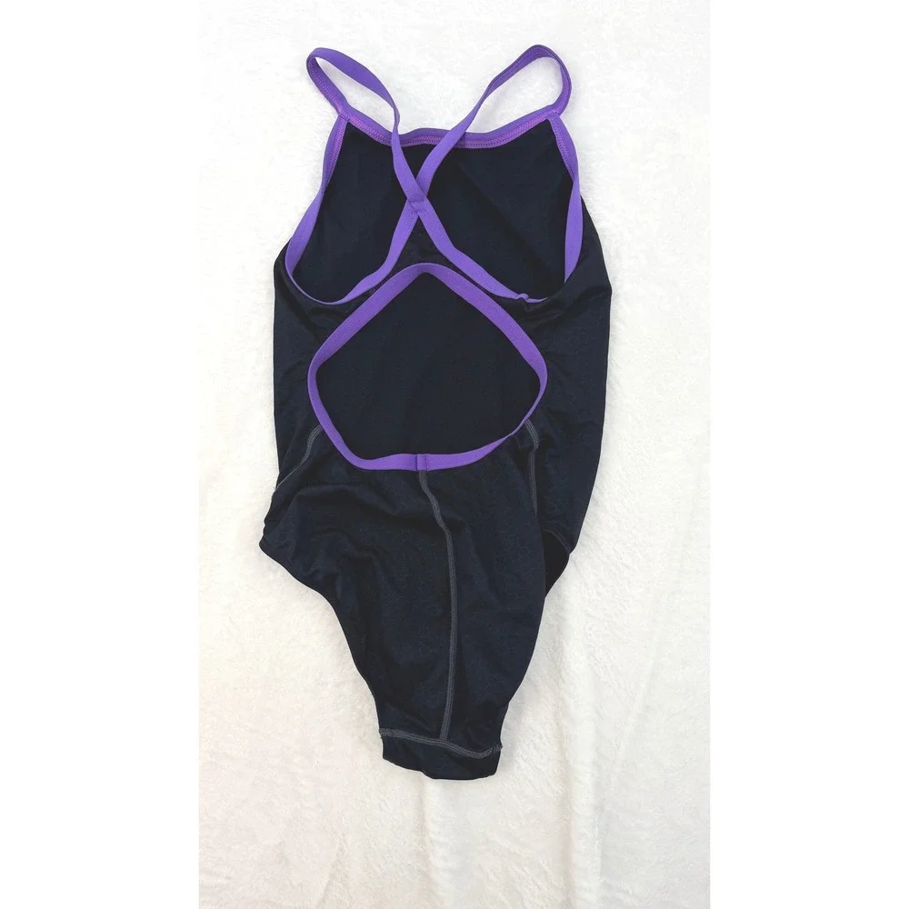TYR Diamondfit One Piece Swimsuit Black Purple Hexagon Texture‎ Womens Size 32